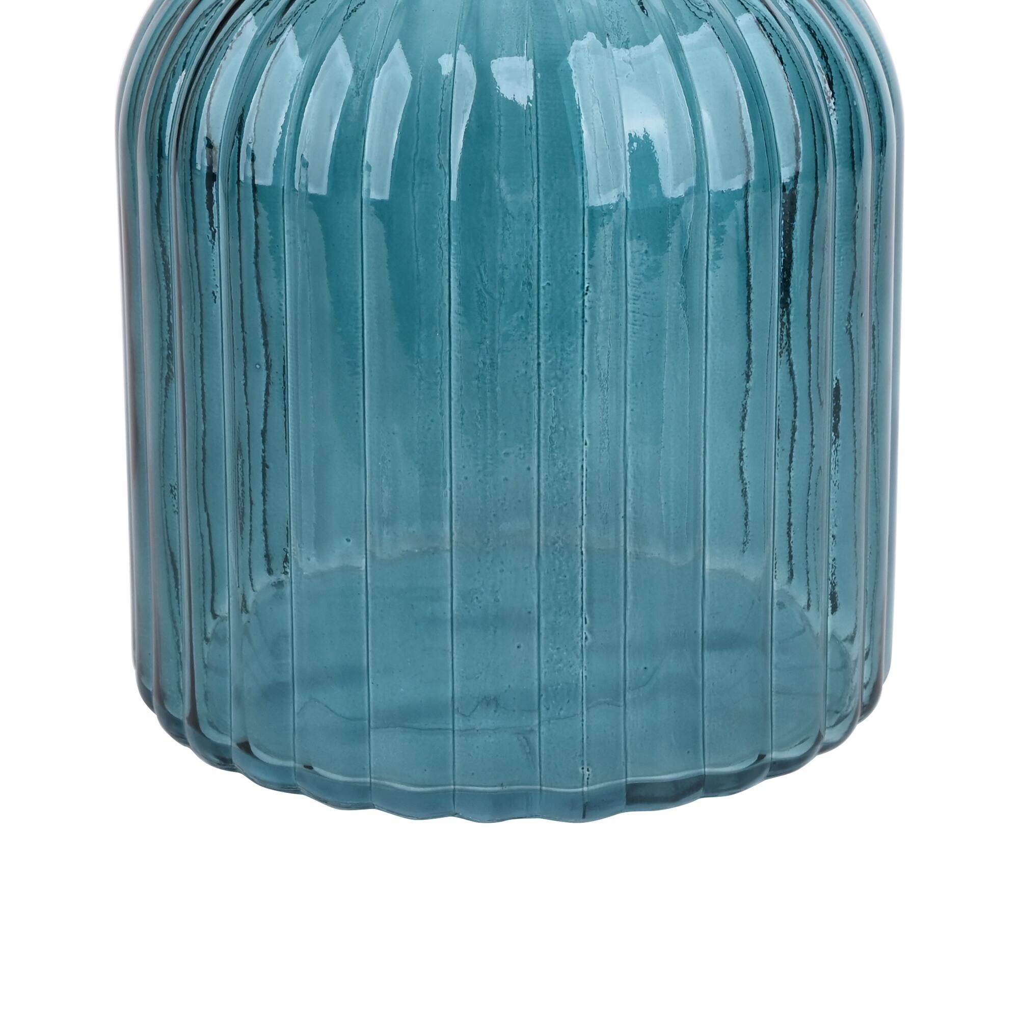 7.75" Blue Fluted Glass Tabletop Vase by Ashland®